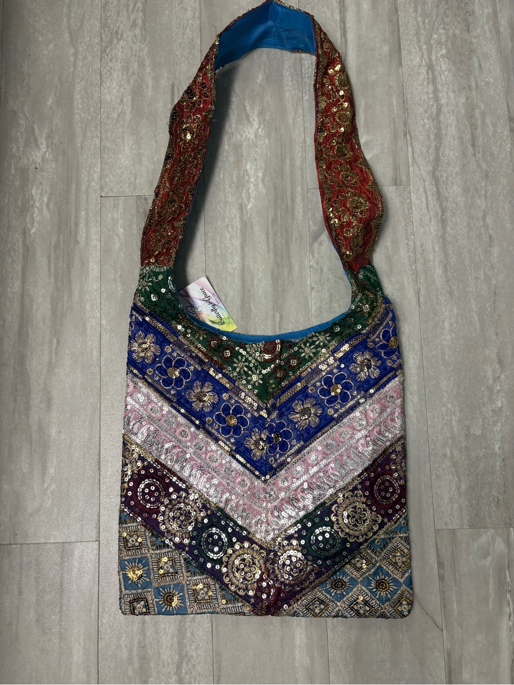 Handcrafted Multicolor Embellished Shoulder Bag